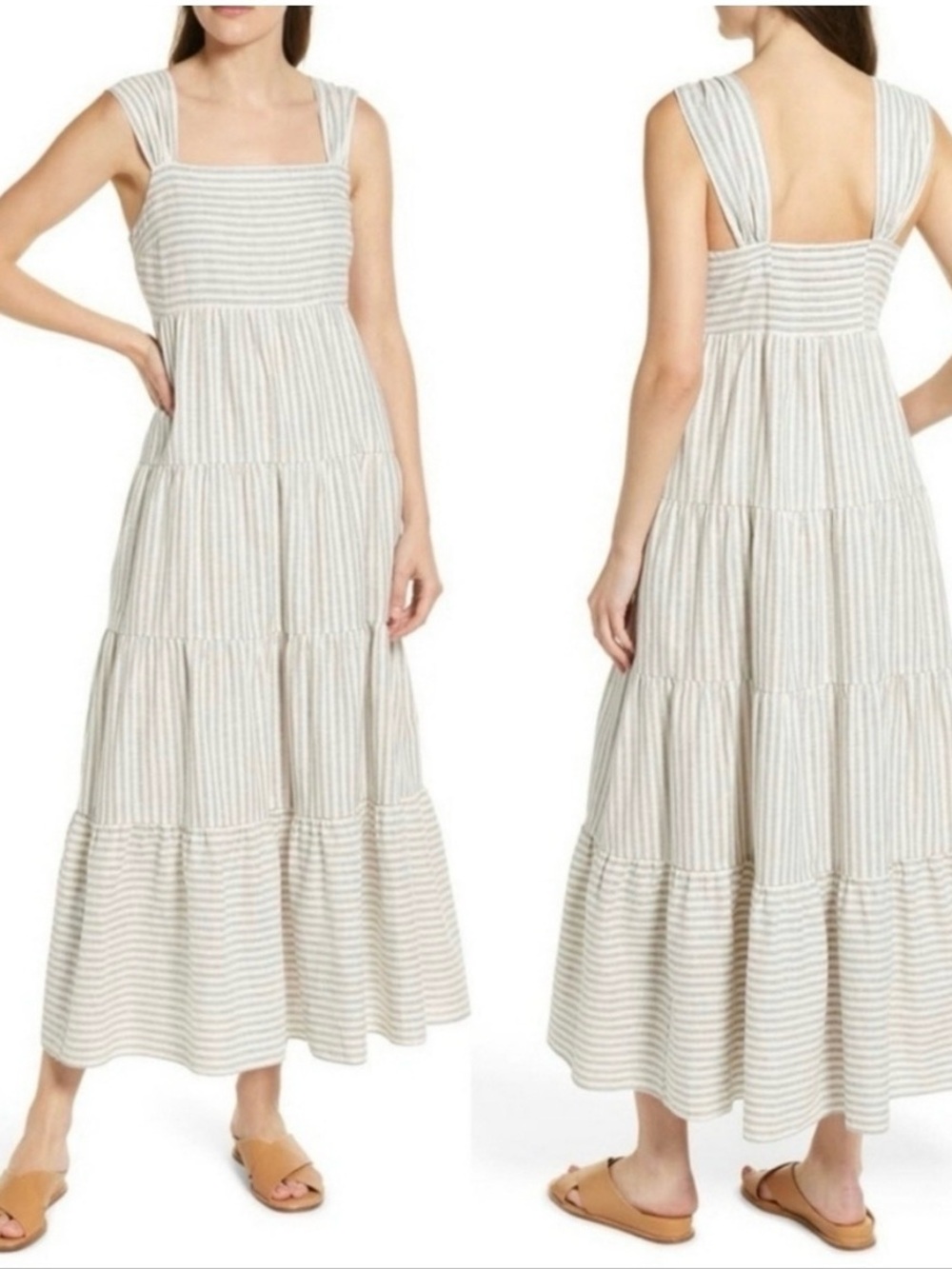 Madewell Stripe Tiered Maxi Dress In Vertical Stripe